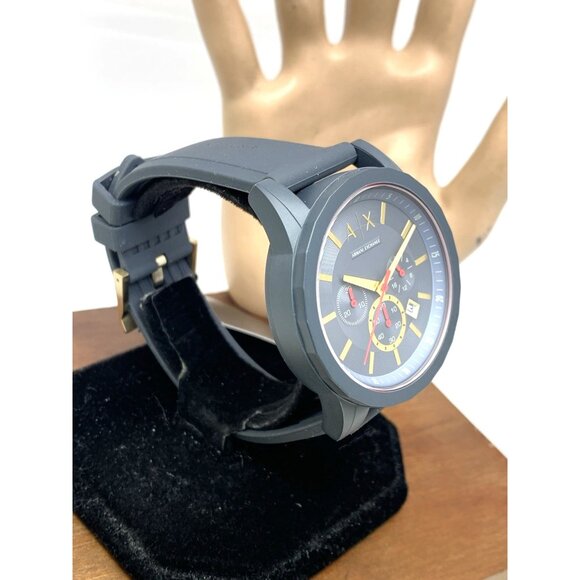 Armani Exchange Men's Watch AX1335 Quartz Chronograph Blue Dial Rubber Band 44mm - Picture 13 of 13